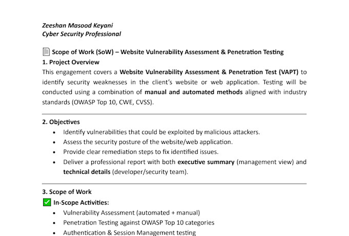 do website vulnerability assessment and penetration testing